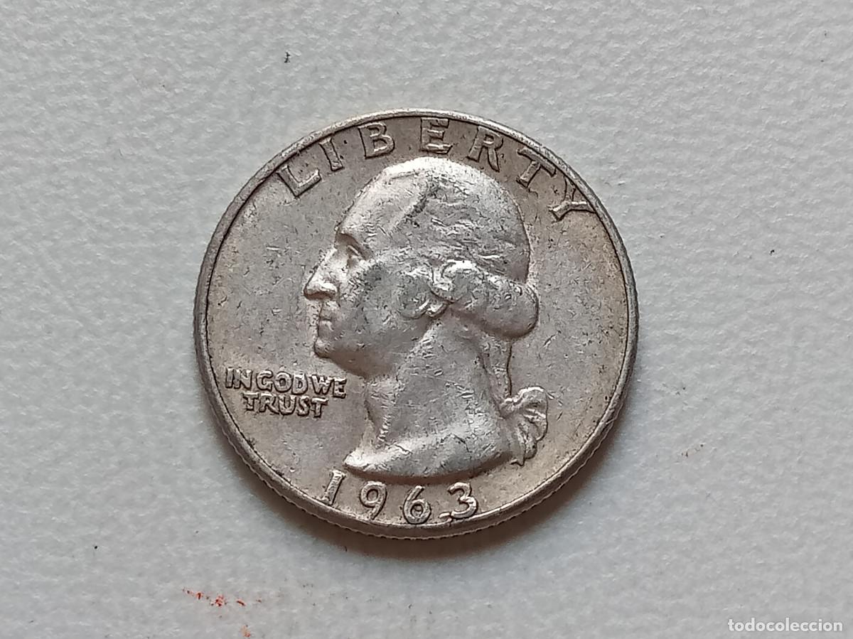 Monedas antiguas de Am&eacute;rica: ESTADOS UNIDOS QUARTER PLATA 1963 KM# 164