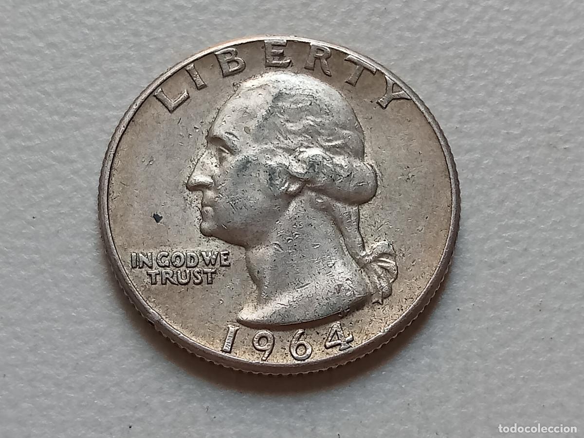 Monedas antiguas de Am&eacute;rica: ESTADOS UNIDOS QUARTER PLATA 1964 KM# 164
