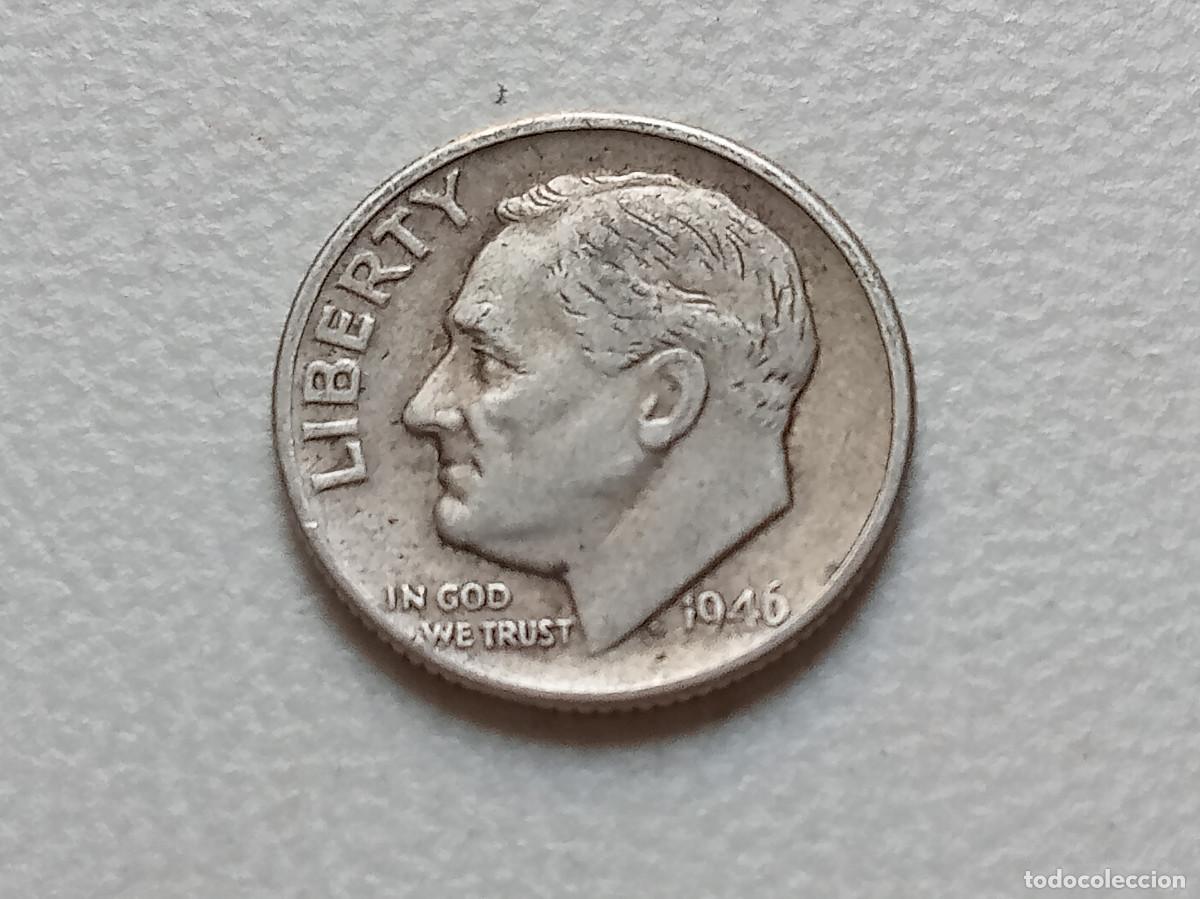 Monedas antiguas de Am&eacute;rica: ESTADOS UNIDOS DIME, ROOSEVELT, PLATA 1946 KM:195