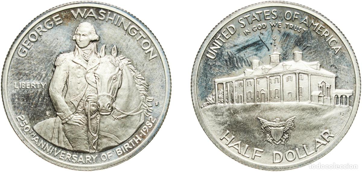 Monedas antiguas de Am&eacute;rica: United States 1982 S &frac12; Dollar (George Washington) Silver (.900) San Francisco Mint (4894044) 12.41g