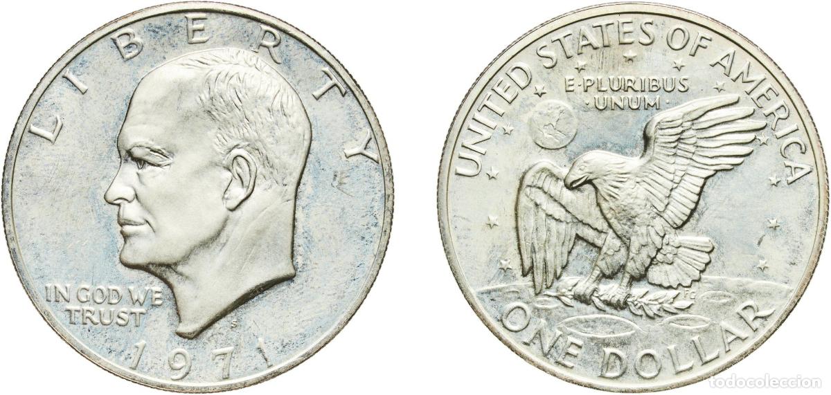 Monedas antiguas de Am&eacute;rica: United States Federal republic 1971 S 1 Dollar &rdquo;Eisenhower Dollar&rdquo; (Silver Collectors' Issue) Billo