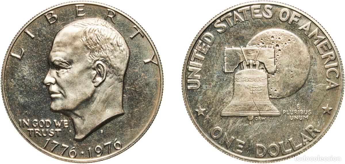 Monedas antiguas de Am&eacute;rica: United States Federal republic 1976 S 1 Dollar &rdquo;Eisenhower Dollar&rdquo; (Bicentennial) Copper-nickel cla