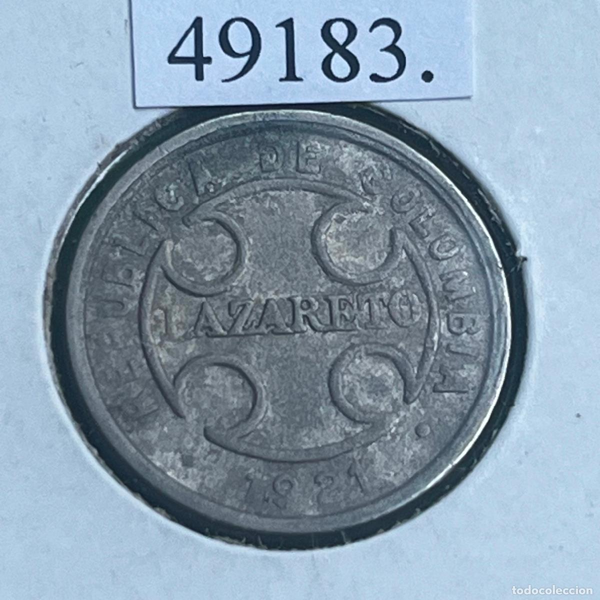 Monedas antiguas de Am&eacute;rica: Colombia 2 centavos 1921, L&aacute;zareto, c&eacute;ntimos