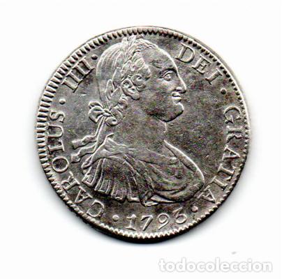 Monedas antiguas de Am&eacute;rica: M&Eacute;XICO 1793, 8 REALES, CARLOS IIII, KM-109, M&Eacute;XICO, AG, 26,53 GR, 896/1000, MBC, 2 FOTOS