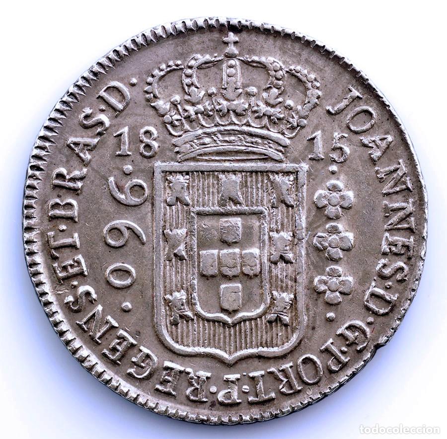 Monedas antiguas de Am&eacute;rica: SC-Brasil.Juan VI. 960 Reis 1815. ACU&Ntilde;ADA SOBRE 8 REALES ESPA&Ntilde;OL. EBC/XF. Plata 26,8 g.