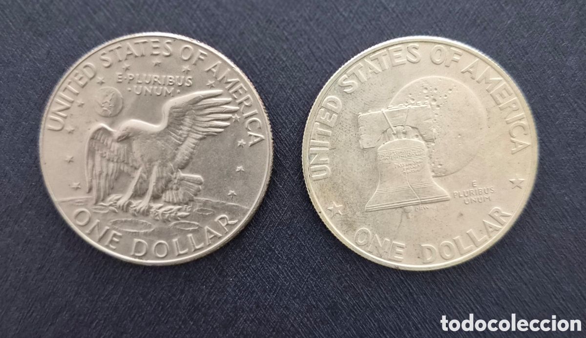 Monedas antiguas de Am&eacute;rica: LOTE 2 MONEDAS DE 1 D&Oacute;LAR EISENHOWER &ndash; ESTADOS UNIDOS