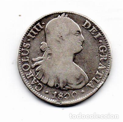 Monedas antiguas de Am&eacute;rica: M&Eacute;XICO 1800, 8 REALES, CARLOS IIII, KM-109, M&Eacute;XICO, AG, 26,55 GR, 896/1000, BC, 2 FOTOS