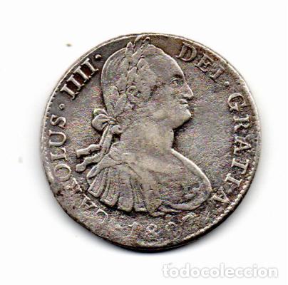 Monedas antiguas de Am&eacute;rica: M&Eacute;XICO 1807, 8 REALES, CARLOS IIII, KM-109, M&Eacute;XICO, AG, 26,53 GR, 896/1000, BC. 2 FOTOS