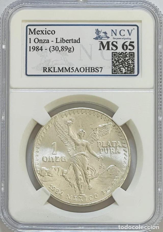 Monedas antiguas de Am&eacute;rica: Onza de Plata Libertad M&eacute;xico 1984 | NCV MS65