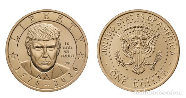 Monedas antiguas de Am&eacute;rica: 1 DOLAR CONMEMORATIVO &rdquo; DONALD TRUMP&rdquo; 2026 (2 UDS) YA DISPONIBLE!!!