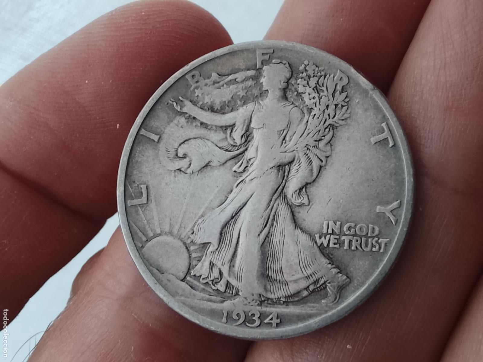 Monedas antiguas de Am&eacute;rica: Estados Unidos. Half Dollar de plata de 1934