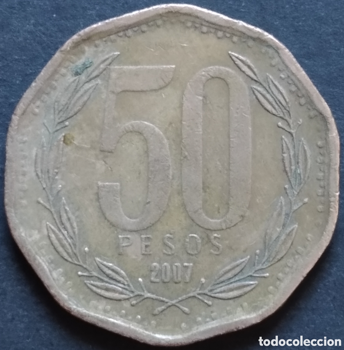 Monedas antiguas de Am&eacute;rica: MONEDA - CHILE 50 PESOS 2007