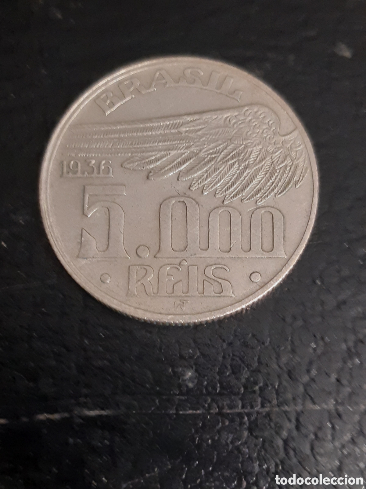 Monedas antiguas de Am&eacute;rica: Moneda Brasil plata 5000 reis - Foto 2