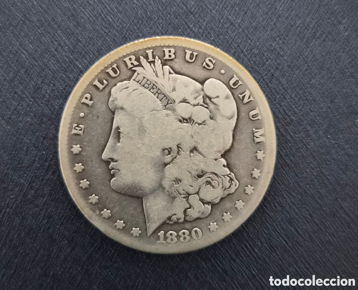 Monedas antiguas de Am&eacute;rica: 1 d&oacute;lar Morgan 1880-S &ndash; Estados Unidos &ndash; Plata