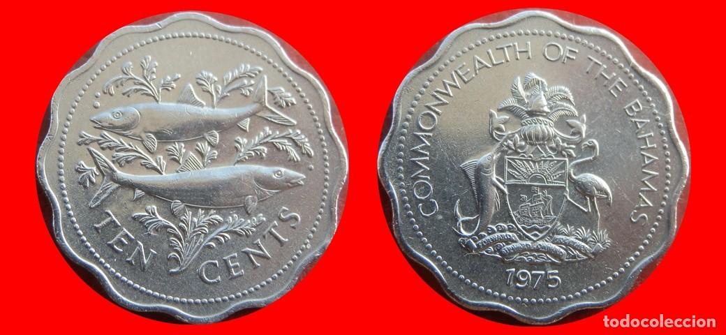 Monedas antiguas de Am&eacute;rica: 10 CENTAVOS CENTS CENTIMOS 1975 BAHAMAS-156153