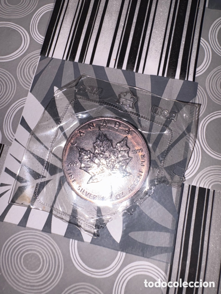 Monedas antiguas de Am&eacute;rica: 1 Onza Plata Pura 9999 Canad&aacute; Maple Leaf