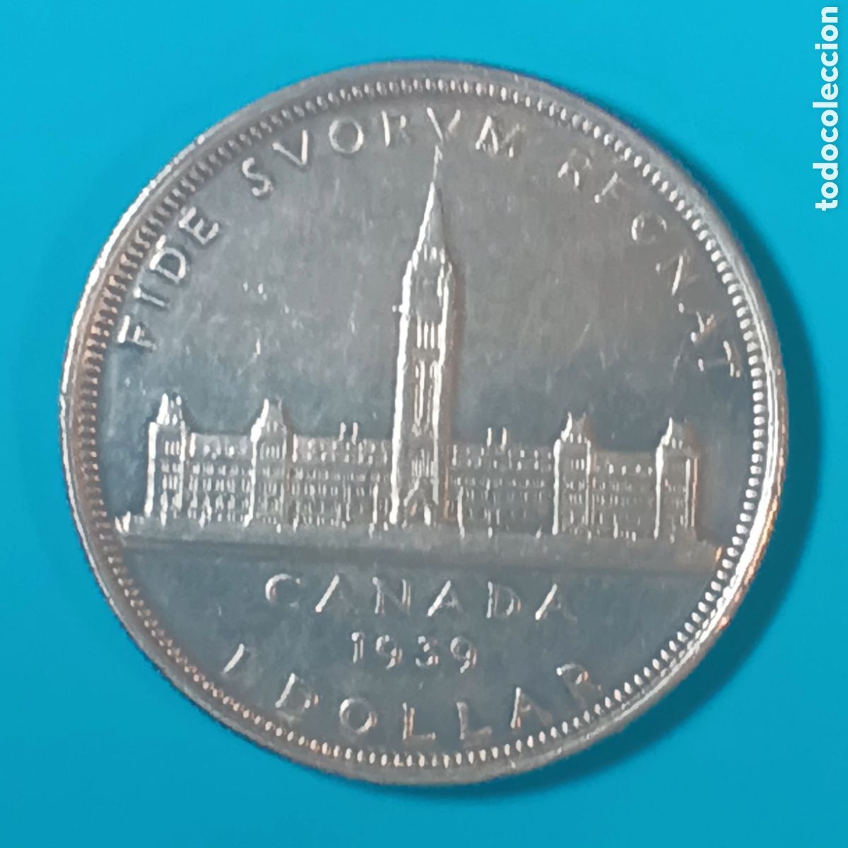 Alte M&uuml;nzen aus Amerika: CANADA 1 DOLAR (DOLLAR) PLATA 1939 GEORGE VI VISITA REAL EBC