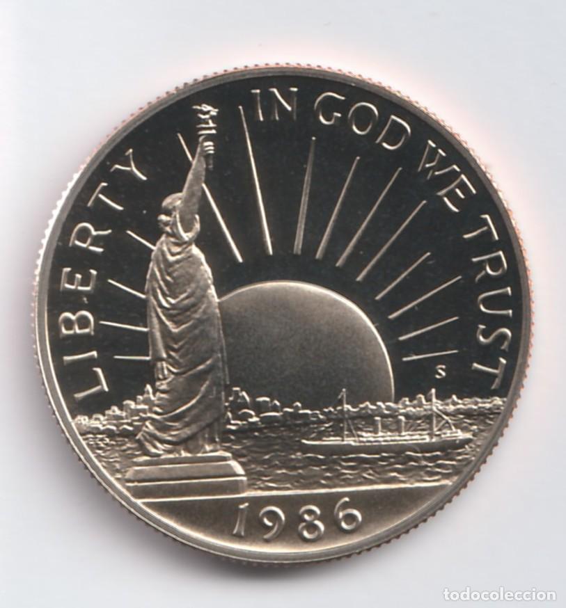 Monedas antiguas de Am&eacute;rica: Estados Unidos &frac12; d&oacute;lar, Estatua de la Libertad 1986 KM# 212