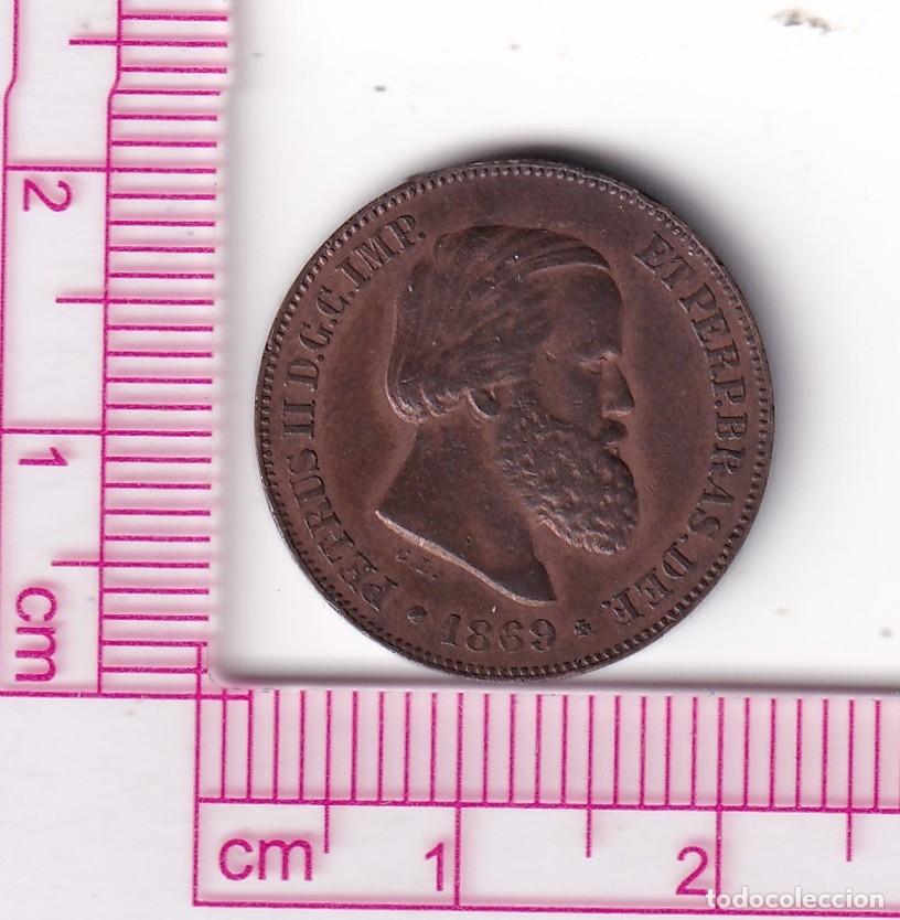 Monedas antiguas de Am&eacute;rica: CR5063 MONEDA 10 REIS BRASIL BRUSELAS 1869