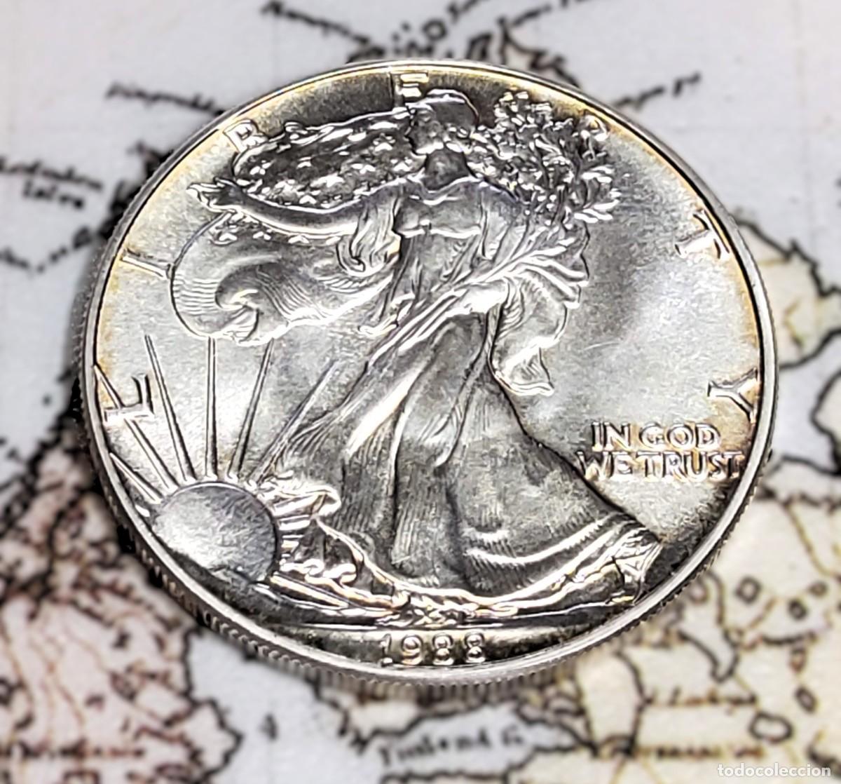 Monedas antiguas de Am&eacute;rica: 1 D&Oacute;LAR de PLATA de ESTADOS UNIDOS de 1988. BRILLANT UNCIRCULATED.1 ONZA PLATA PURA 999.