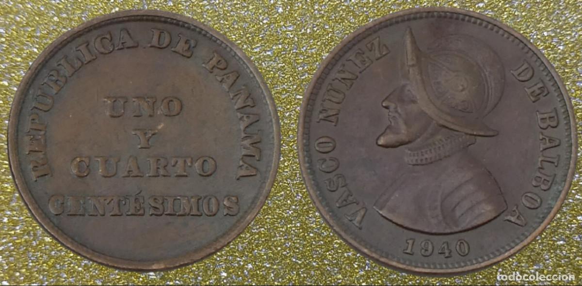 Monedas antiguas de Am&eacute;rica: Panama 1 1/4 Centesimos Moneda 1940 Bronce Sin Circular