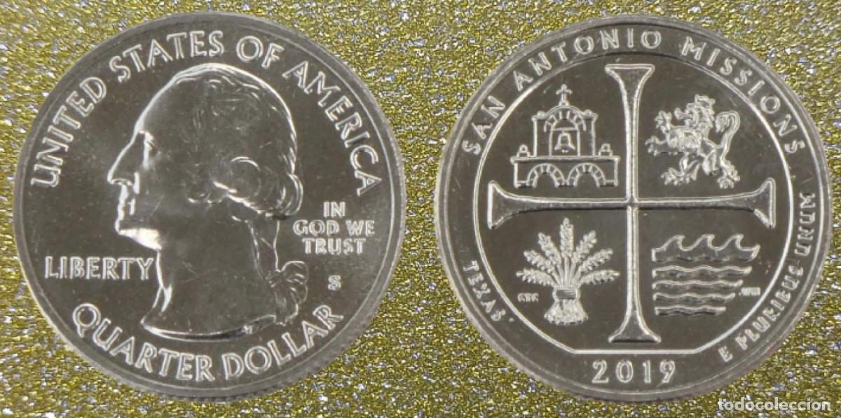 Monedas antiguas de Am&eacute;rica: USA Quarter Am&eacute;rica La Hermosa Misiones De San Antonio S 2019 Sin Circular