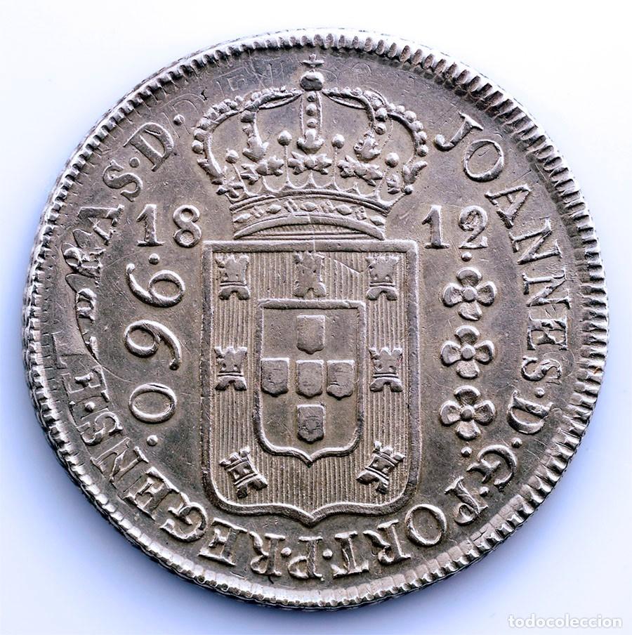 Monedas antiguas de Am&eacute;rica: SC-Brasil.Juan VI. 960 Reis 1812. ACU&Ntilde;ADA SOBRE 8 REALES ESPA&Ntilde;OL. Plata 26,7 g. S suinthilacoins-onl