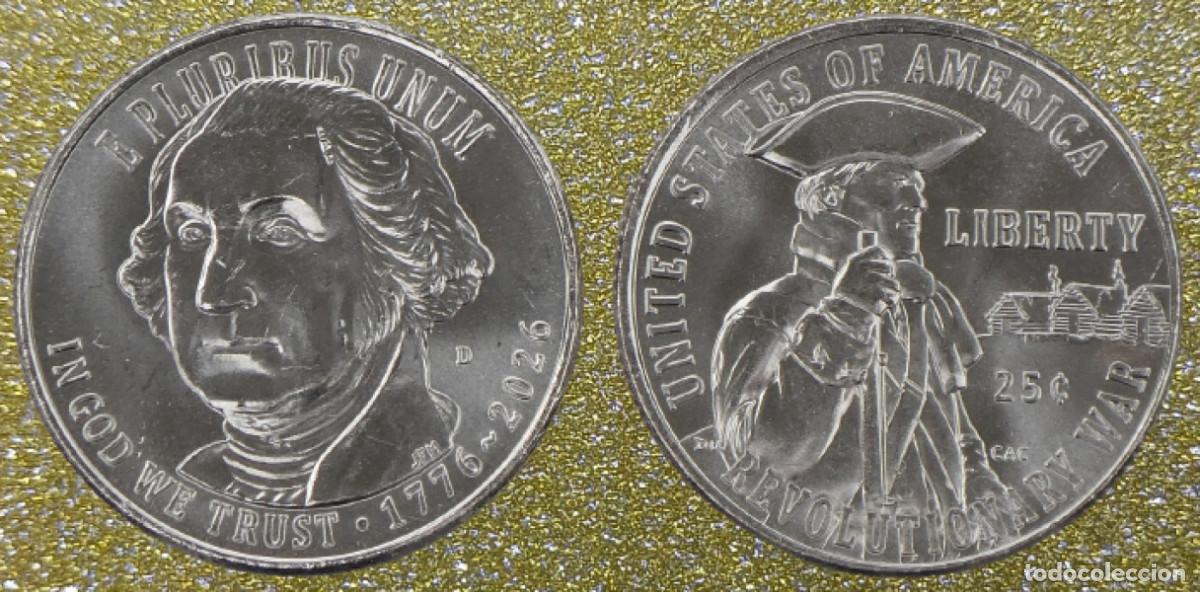 Monedas antiguas de Am&eacute;rica: USA Semiquincentenario Quarter 2026 D Revolucionario Guerra Sin Circular