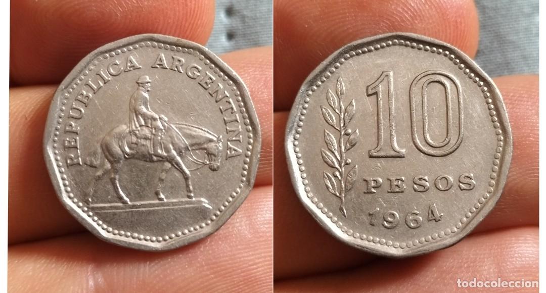 Monedas antiguas de Am&eacute;rica: 10 PESOS. REP&Uacute;BLICA ARGENTINA. 1963.