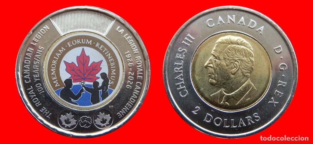 Monedas antiguas de Am&eacute;rica: 2 DOLARES 2026 LEGION COLOREADA SIN CIRCULAR CANADA-9986SC