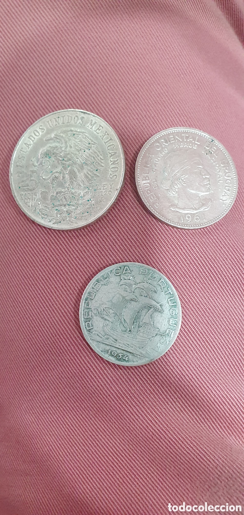 Moedas antigas da Am&eacute;rica: SALIDA 0.01&euro;. Lote de 3 monedas plata. Varios pa&iacute;ses. (L121)