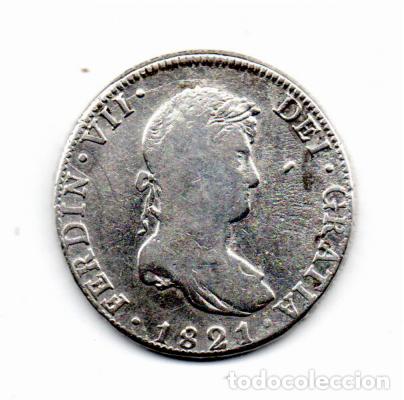 Monedas antiguas de Am&eacute;rica: M&Eacute;XICO 1820, 8 REALES, FERNANDO VII, KM-111, AG, 26,60 GR, 902/1000, BC; 2 FOTOS