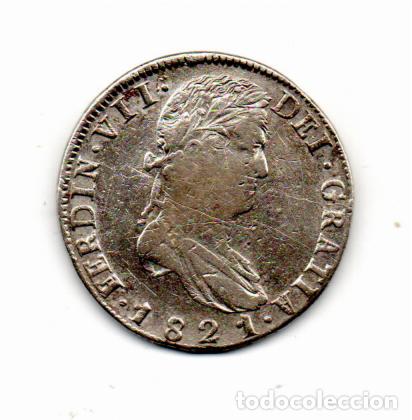 Monedas antiguas de Am&eacute;rica: M&Eacute;XICO 1821, 8 REALES, FERNANDO VII, ZACATECAS, KM-111,6, AG, 26,16 GR, 902/1000, BC, 2 FOTOS