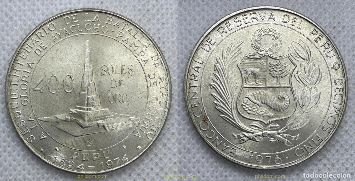 Monedas antiguas de Am&eacute;rica: 5560 PERU 1974 PERU 400 SOLES 1974