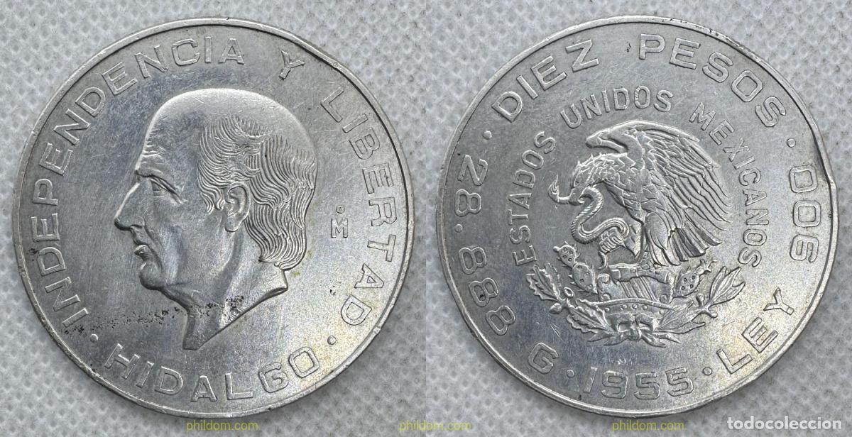 Monedas antiguas de Am&eacute;rica: 5591 MEXICO 1956 HIDALGO 1956 10 PESOS PLATA SILVER LEY 0.900 28,88 GR