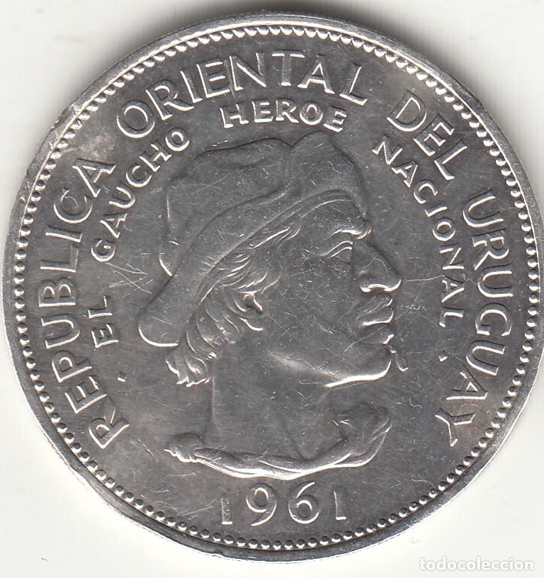 Monedas antiguas de Am&eacute;rica: URUGUAY: 10 PESOS 1961 - PLATA 900