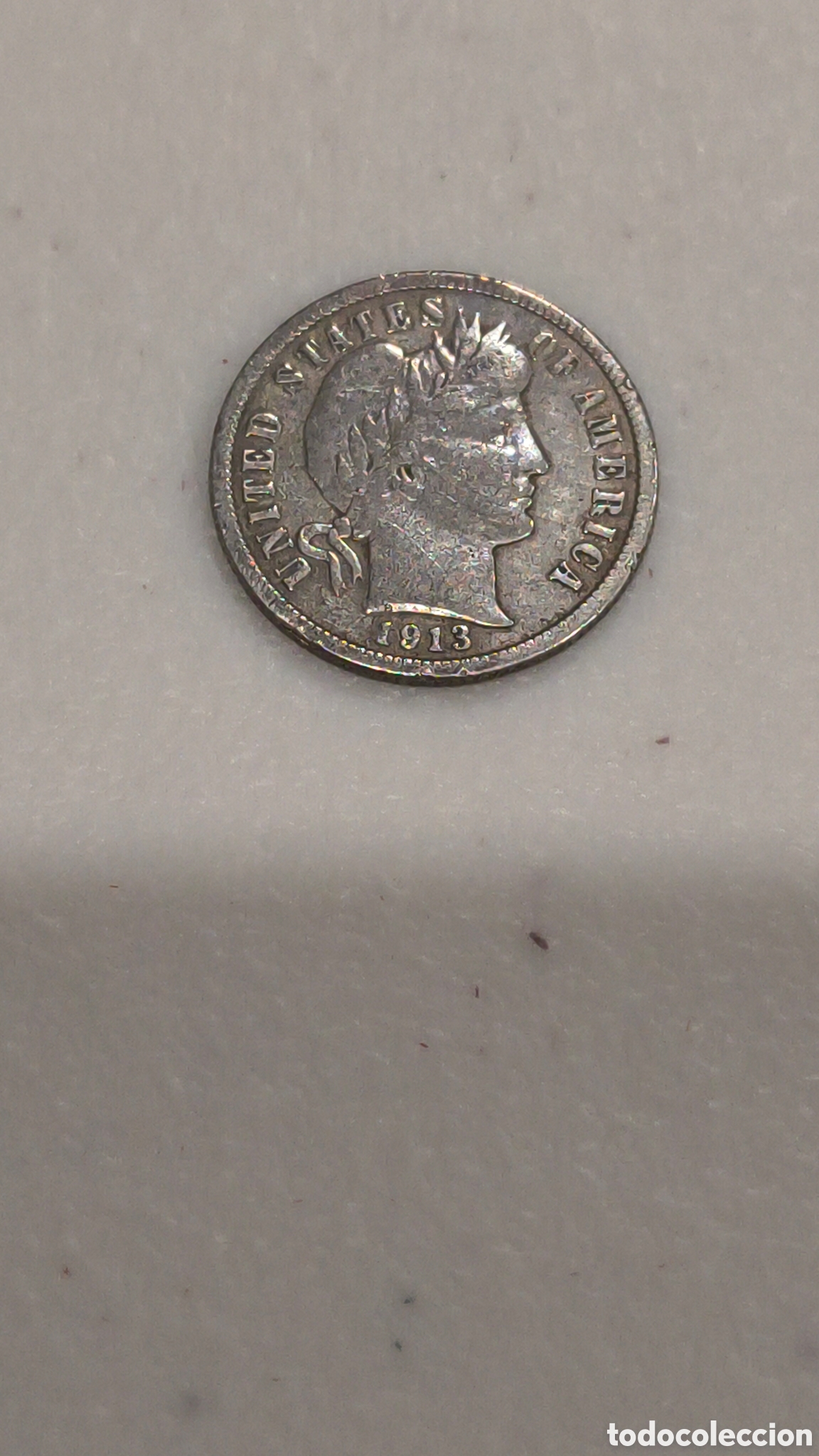 Monedas antiguas de Am&eacute;rica: Moneda PLATA USA 1 Dime 1913 Barber. EEUU Estados Unidos