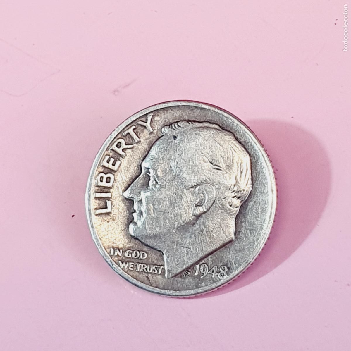 Monedas antiguas de Am&eacute;rica: MONEDA-U.S.A.-ONE DIME-1948-ROOSEVELT-EXCELENTE-VER FOTOGRAF&Iacute;AS.