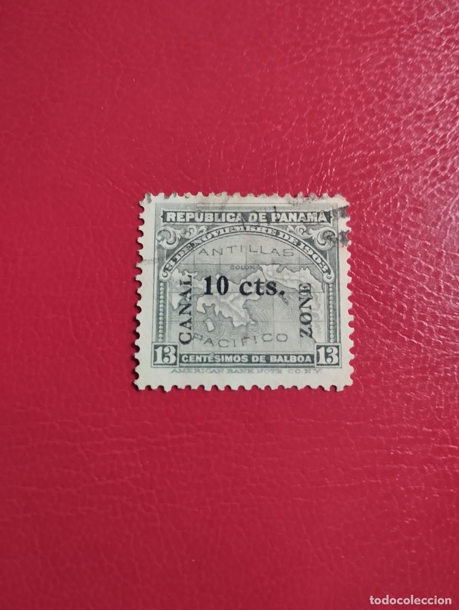 Monedas antiguas de Am&eacute;rica: SELLO REP&Uacute;BLICA DE PANAM&Aacute;, A&Ntilde;O 1911/1914, SCOTT#36, USADO, 13/10 CENTAVOS, GRIS, MAPA DE PANAM&Aacute;