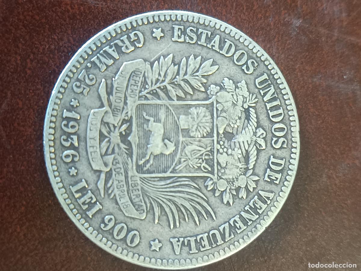 Monedas antiguas de Am&eacute;rica: MONEDA, 5 BOLIVARES, BARRE, PLATA DE LEY, 25 GR. VENEZUELA 1929