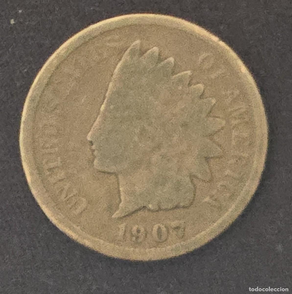 Monedas antiguas de Am&eacute;rica: MONEDA Estados Unidos de Am&eacute;rica. EEUU 1907 - Centavo peque&ntilde;o Indian Head 1907