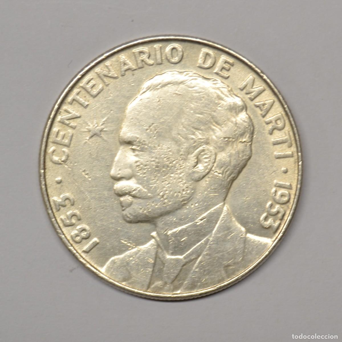 Monedas antiguas de Am&eacute;rica: CUBA - 1 PESO 1953 PLATA - CENTENRIO DE MART&Iacute; - LOTE 5745