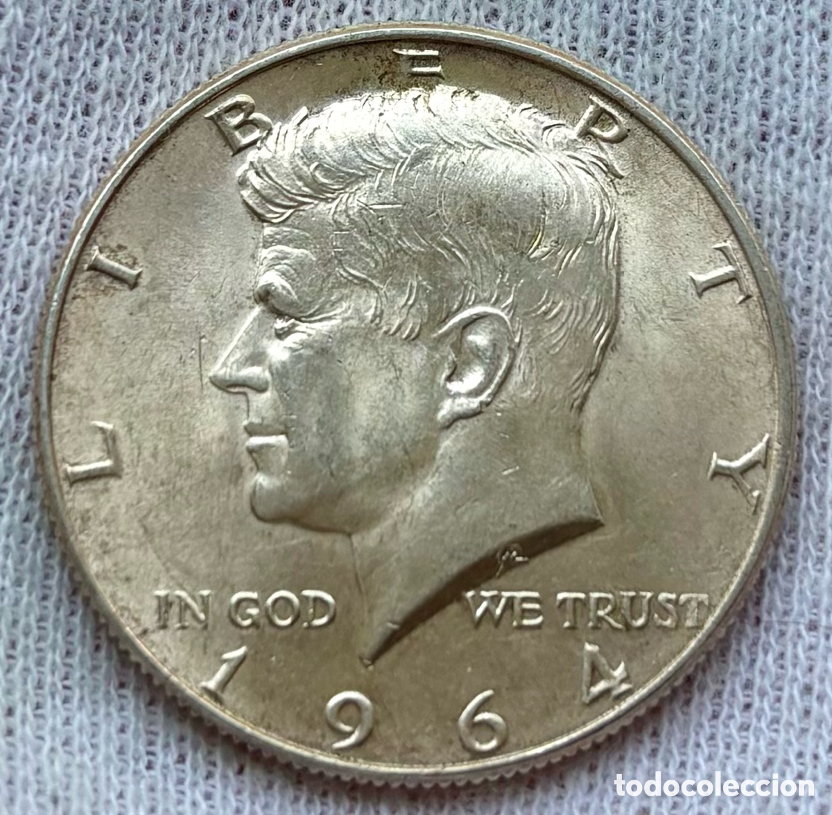 Monedas antiguas de Am&eacute;rica: Moneda PLATA USA 1/2 D&oacute;lar 1964 Kennedy. SC- . Half Dollar