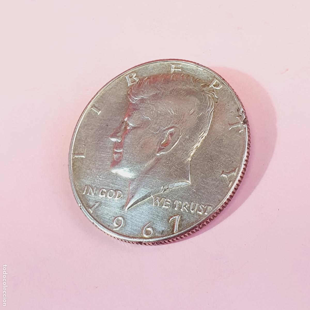 Monedas antiguas de Am&eacute;rica: MONEDA* U.S.A.-HALF DOLLAR-1967-PLATA 40%-FALTA EN CANTO-VER FOTOGRAF&Iacute;AS.