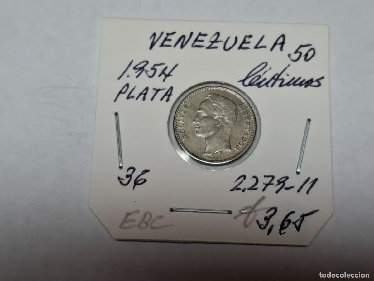 Monedas antiguas de Am&eacute;rica: 50 CENTIMOS de PLATA de 1954 KM 36 VENEZUELA en EBC