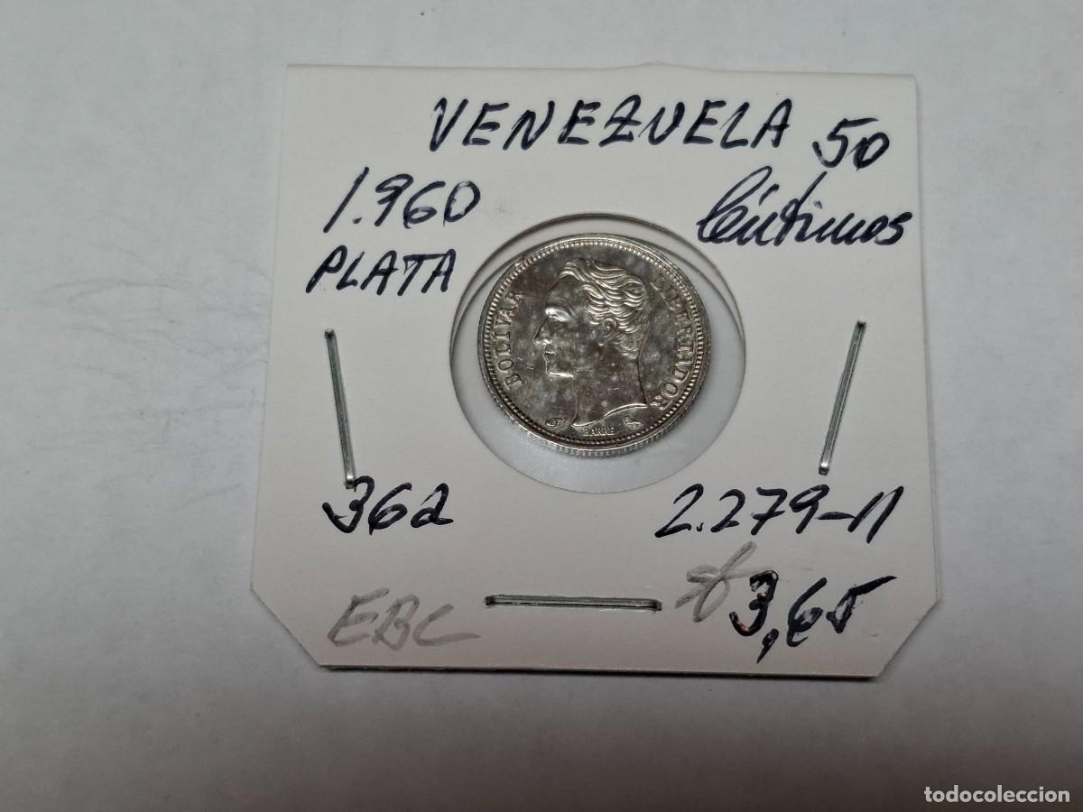 Monedas antiguas de Am&eacute;rica: 50 CENTIMOS de PLATA de 1960 KM 36a VENEZUELA en EBC