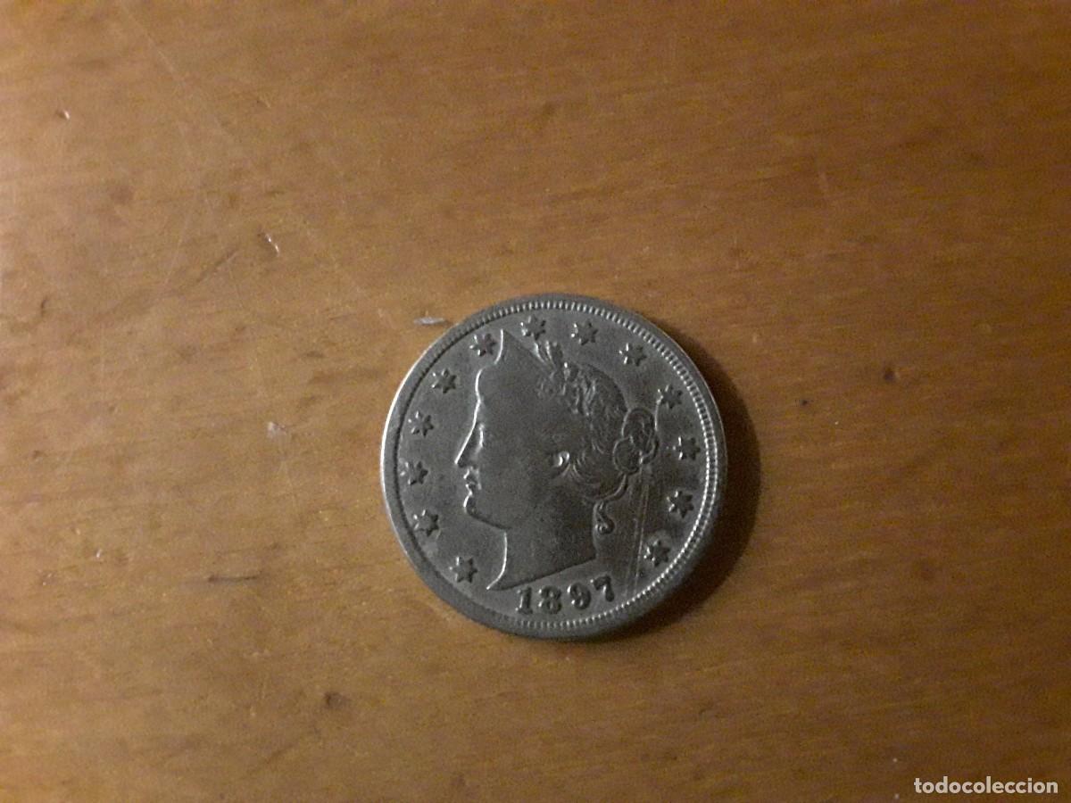 Alte M&uuml;nzen aus Amerika: ESTADOS UNIDOS - CINCO CENTS A&Ntilde;O 1897.