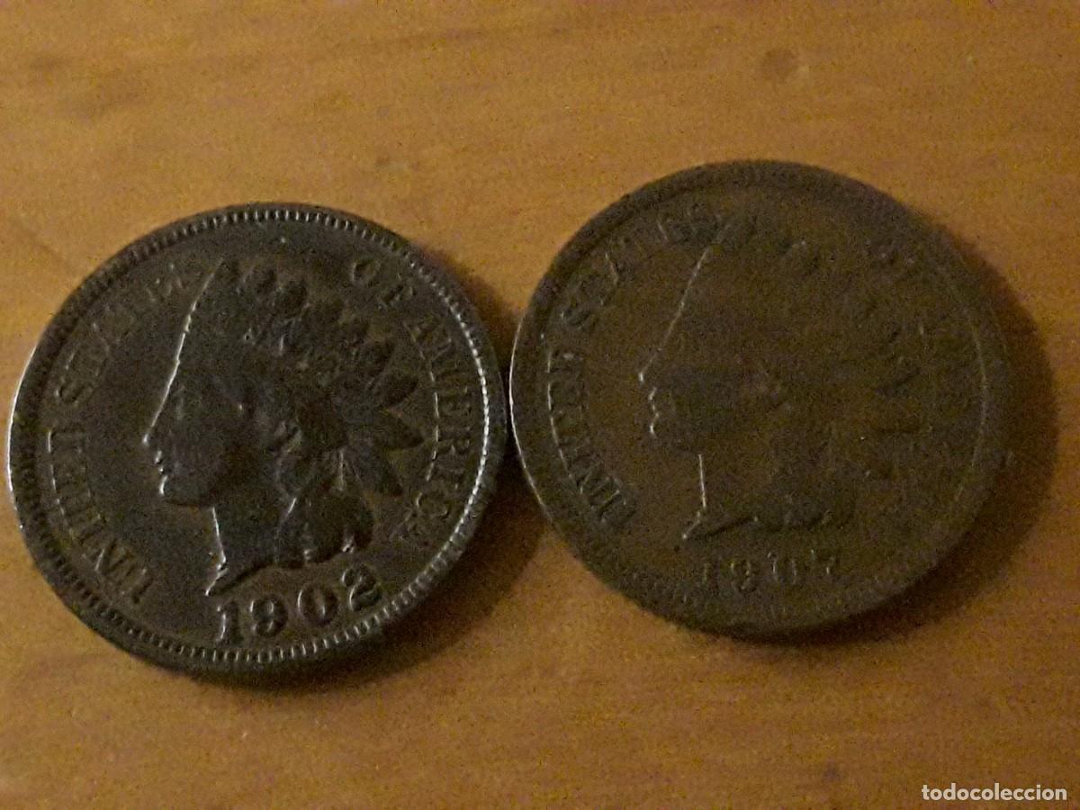 Alte M&uuml;nzen aus Amerika: ESTADOS UNIDOS - LOTE MUY BONITOS 1 CENT / INDIAN HEAD CENT A&Ntilde;O 1902 + 1907