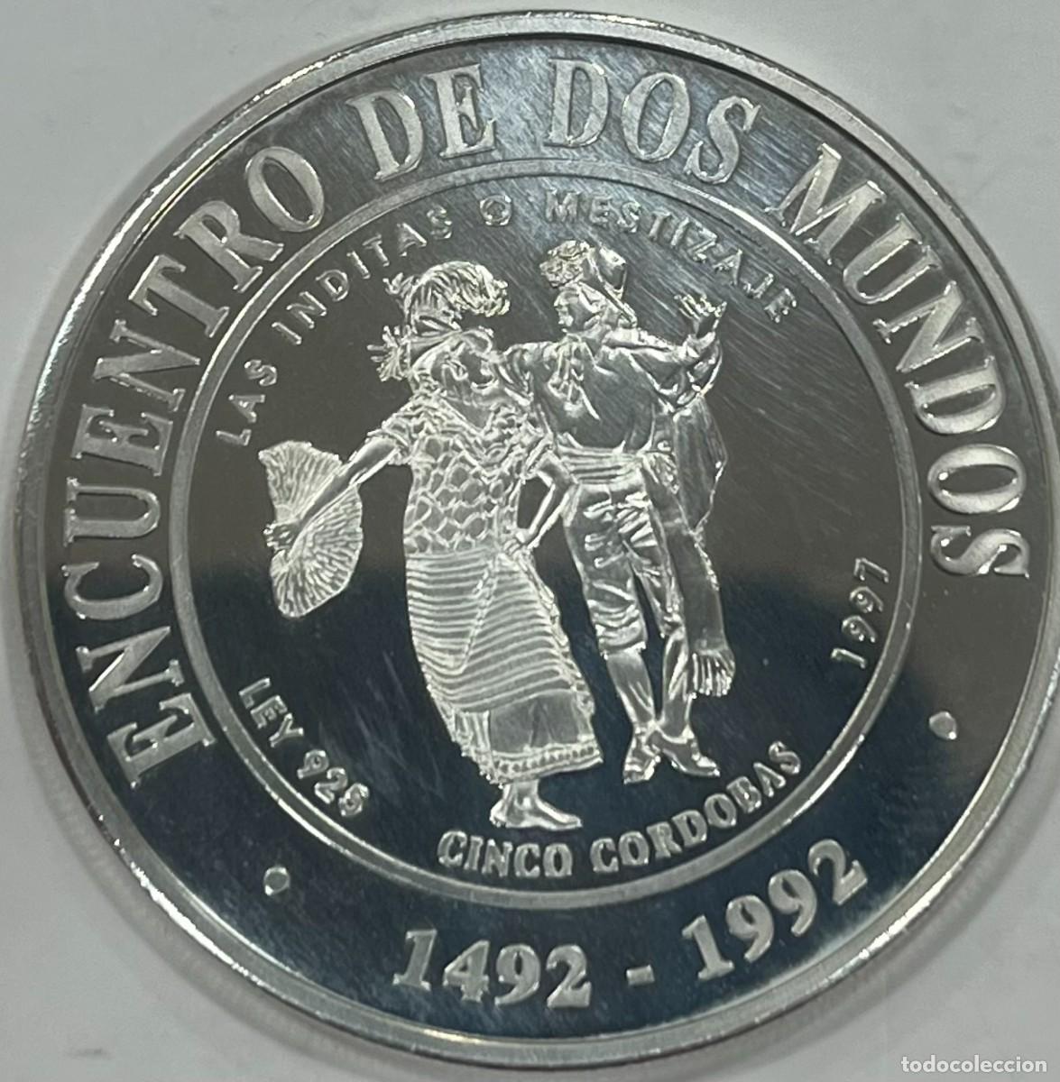 Monedas antiguas de Am&eacute;rica: NICARAGUA , A&Ntilde;O 1997 , 5 CORDOBAS PLATA (925) , PESO 27GR