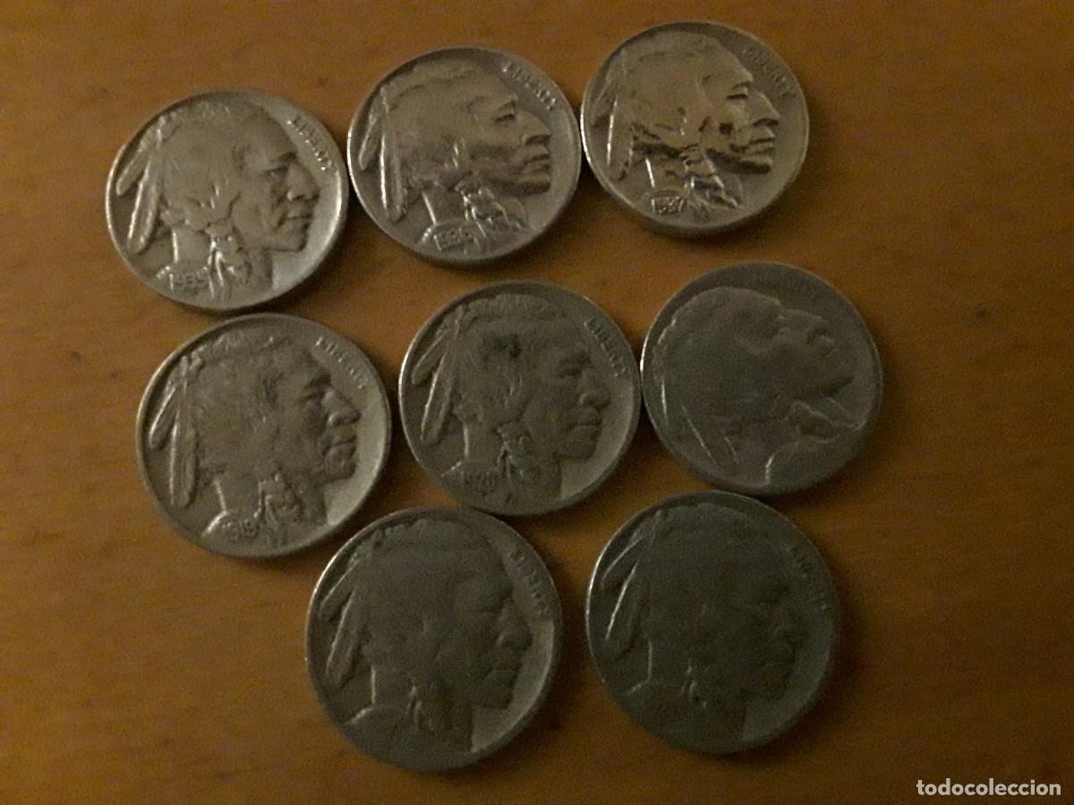 Alte M&uuml;nzen aus Amerika: ESTADOS UNIDOS - LOTE 8 MONEDAS BUFFALO NICKEL FECHAS DIFERENTES.